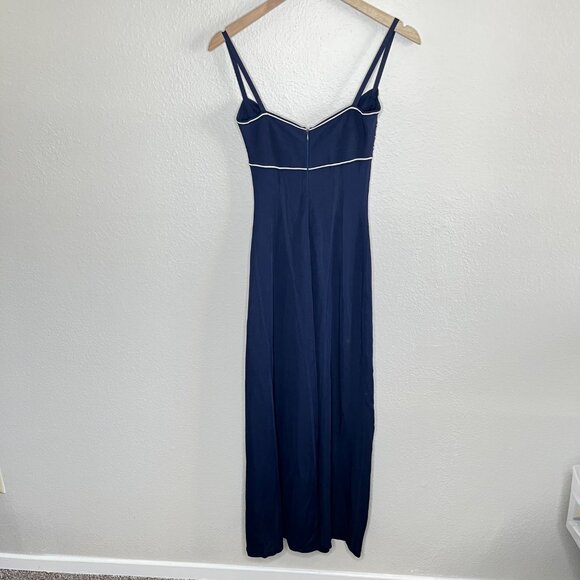 Herve Leger 90s Navy Blue Bandeau Top Stretch Bodycon Maxi Dress S - Picture 8 of 11